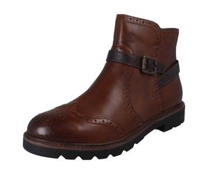 Ladies Remonte Leather Ankle Boots With A Side Zip Fastening "D2Q74"