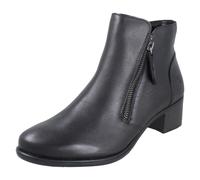 Ladies Remonte Leather Block Heel Ankle Boots With Removable Insoles - R5190