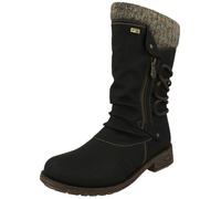 Remonte D8070-01 Andros Tex Black Womens Mid Calf Boots in a Plain Man-made in Size 38