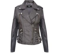 Ladies Retro 100% Nappa Leather Biker Jacket