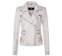 Ladies Retro 100% Nappa Leather Biker Jacket