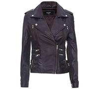 Ladies Retro 100% Nappa Leather Biker Jacket