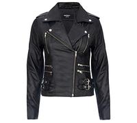 Ladies Retro 100% Nappa Leather Biker Jacket