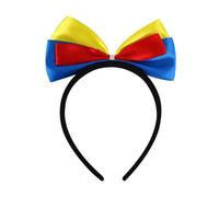Ladies Retro Elegant Flower Hair Fascinator Germany Europe Cup Fans Hair Bows Multicolor Bow Fans Cheering Headdress Flags Patchwork Color Design (B, One Size)