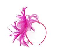 Ladies Retro Elegant Flower Hair Fascinator Hat Feather Mesh Net Veil Wedding Hats Vintage Hair Accessories Women Headwear with Headband and Clip for Cocktail Tea Party