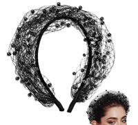 Ladies Retro Mesh Mesh Face Cover Veil Fascinator | The Black Fascinator with Veil For Church Wedding Ceremonies