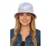 Ladies Reversible Tie-Dye Bucket Hat - 2-in-1 Summer Hat with Solid Inner | Unique Marble Swirl Print | Soft Pink, Baby Blue, Deep Violet | One Size (UK, Alpha, One Size, Soft Pink)