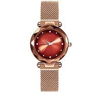 Ladies Rhinestone Watch Rose Gold Case Crystal Dial Stainless Steel Strap Watch Girl Casual Watch,B