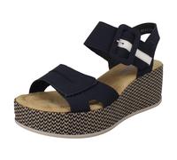Ladies Rieker Adjustable Hook And Loop Platform Wedge Sandals - 69450
