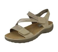 Rieker Women Sandals 64870, Ladies Strappy Sandals,Summer Shoe,Summer Sandal,Comfortable,Flat,Beige (Beige / 62),42 EU / 8 UK