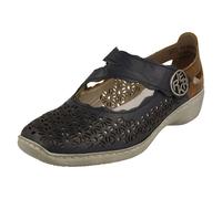 Rieker 413G4-14 Navy Tan Womens Mary Jane Shoes in a Plain Leather and Man-made in Size 41