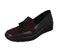 Ladies Rieker Casual Slip On Loafer Style Wedge Shoes - 53771