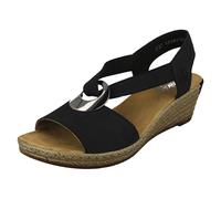 Ladies Rieker Casual Wedge Heeled Sandals 624H6