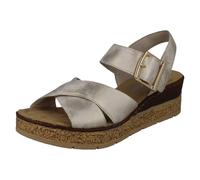 Ladies Rieker Cross Over Synthetic Leather Wedge Sandals: 63795