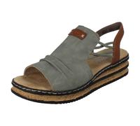 Ladies Rieker Detailed Summer Elasticated Wedge Sandal '62962'