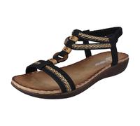 Ladies Rieker Elasticated Detailed Strappy Summer Sandals V7564