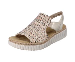 Ladies Rieker Extra Wide Elasticated Summer Wedge Sandals 69276