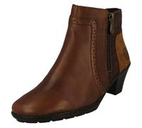 Ladies Rieker Fleeced Lined Heeled Ankle Boots - 57186