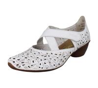 Rieker 43773-80 WHITE LEATHER Womens Comfort Slip On Shoes in a Plain Leather in Size 39