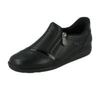 Ladies Rieker Leather Extra Wide Ready To Go Heels Water Resistant Shoes 47264