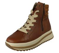 Ladies Rieker Leather Lace Up Dual Zip Fleece Lined Casual Boots "W3870"