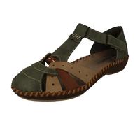 Ladies Rieker T-Bar Cut Out Detailed Antistress Shoes - M1655