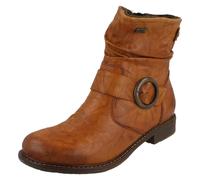 Ladies Rieker Tex Leather Ankle Boots Extra Wide With Zip- 74857