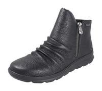 Ladies Rieker-TEX Leather Double Side Zip Casual Ankle Boots Z0056