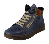 Ladies Rieker Tex Leather Wide Fit Double Zip Lined Ankle Boots N1305
