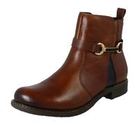 Rieker 74856-22 Cognac leather Womens ankle boots in a Plain Leather in Size 38