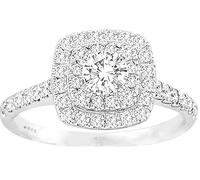 Ladies Ring -925 Sterling Silver Dazzling Round-Cut Simulated Diamond A Stunning Wedding Engagement Bridal Ring W