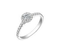Ladies Ring, Rings for Women Love with Round Shape Diamond 0.3Ct Platinum Size U 1/2