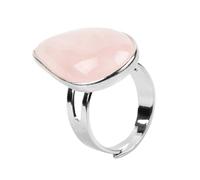 Ladies Rings, 1Pcs Natural Crystal Ring For Women Chunky Thumb Band Adjustable Droplet Gemstone Ring Band Handmade Spiritual 7 Chakra Jewelry Gifts For Women Men Rose Quartz