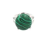 Ladies Rings, 1Pcs Natural Crystal Ring For Women Chunky Thumb Band Adjustable Round Cut Gemstone Ring Band Handmade Spiritual 7 Chakra Jewelry Gifts For Women Men Malachite