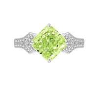 Ladies Rings, Ice Flower Cut Cushion Ring For Women Engagement Wedding Ring For Her Sapphire Emerald Amethyst Ruby Simulated Diamond Band Cocktail Jewellery Gift With Box