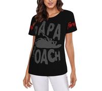 Ladies' Roach Music Rock Band Papa Printed Round Neck Shirt Simple Versatile Top Casual Comfort Shirt Multicolor XXL