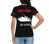 Ladies' Roach Music Rock Band Papa Printed Round Neck Shirt Simple Versatile Top Casual Comfort Shirt Multicolor S