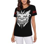 Ladies' Roach Music Rock Band Papa Printed Round Neck Shirt Simple Versatile Top Casual Comfort Shirt Multicolor L