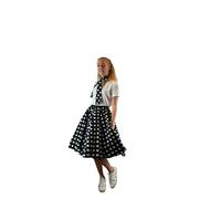 Ladies Rock n Roll Polka Dot Skirt and Scarf 50's - 60's Style Fancy Dress