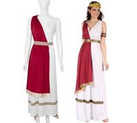 Ladies Roman Empress Goddess Ancient Greek Toga Fancy Dress Costume Women Ancient Egyptian Halloween Party Outfit (S)