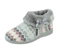 Ladies Rosebank Memory Foam Norwegian Print Bootee Slippers Penny