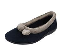 Ladies Rosebank Memory Foam Slippers Lucy - Navy Textile - UK Size 6 - EU Size 39 - US Size 8
