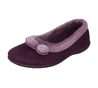Ladies Rosebank Memory Foam Slippers Lucy - Purple Textile - UK Size 4 - EU Size 37 - US Size 4