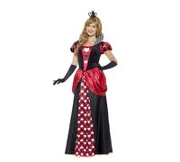 Smiffys Royal Red Queen Costume, Red with Dress & Crown, Fairytale, Wings and Wands Fancy Fancy Dress, The Queen Dress Up Costumes