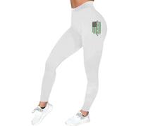 Ladies Saint Day Flag Printed Fashion Underlay Yoga Pants Printed Yoga Pants for Women Irish Sports Leggings Leggings St Day Green Slim Fit Bottoms Yoga Pants Loose Yoga Pants (White #3, XXXL)
