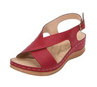 Ladies Sandals Size 5 Women Sandals Summer Bohemian Style Slope Heel Comfortable Buckle