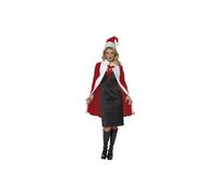 Luxury Red Christmas Cape + Hat Set Ladies Fancy Dress Mrs Santa Claus Costume