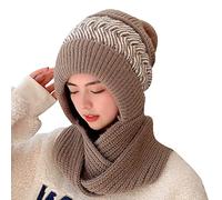 Ladies Satin Lined Beanie Women's Winter Hats Women Winter Knit Warm Hats Wool Cap Integrated Pullover Cap Cute Parent Child Knitted Hat Beanie Hats (Khaki, One Size)