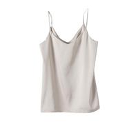 Ladies Satin Tank Tops Sexy Silk Camisoles for Women's Undershirt Spaghetti Strap Satin Vest Tops V Neck Casual Shirt Basic Blouses Summer Gym Workout Yoga Cami Vest Silver