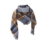 Ladies Scarf Warm Elegant triangular Check scarfs With winter warm and soft scarfs for women Winterschal Halstücher Cape colourful check Scarf Tartan triangle fashion (D, One Size)